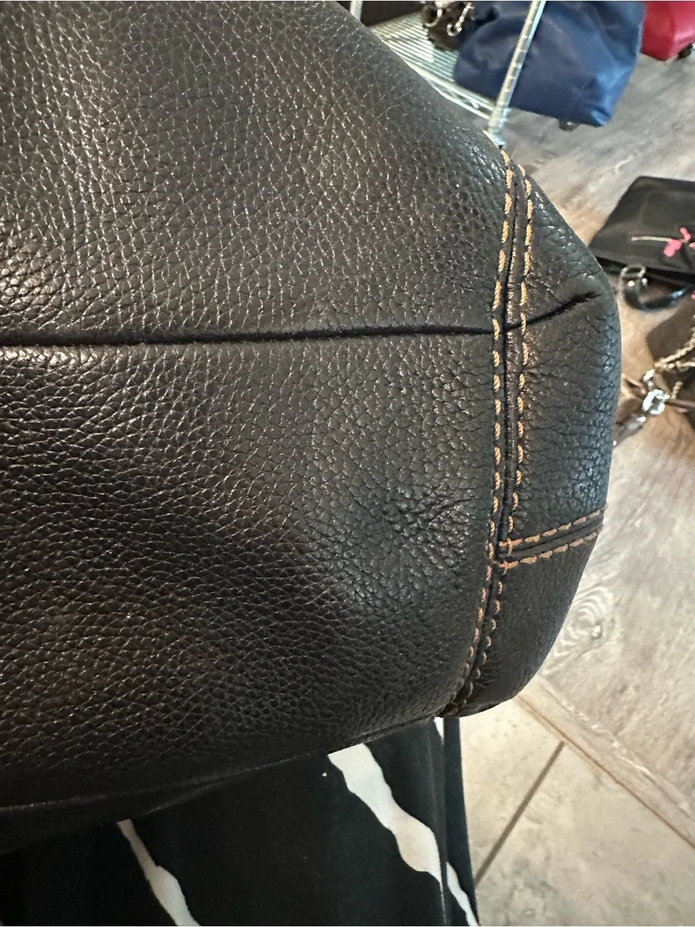 Coach  #146 Lexi Black Leather Hobo Bag with Studded Embellishment